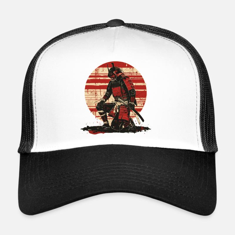 Red Samurai Battle Look,Ronin Trucker Cap