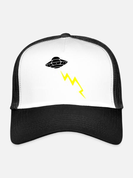 UFO Invasion Lightning Attack Alien Vector - Trucker Cap - white/black - Front
