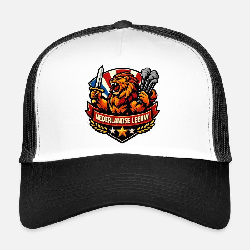 Lion hollandais avec épée et fumée Casquette trucker 
