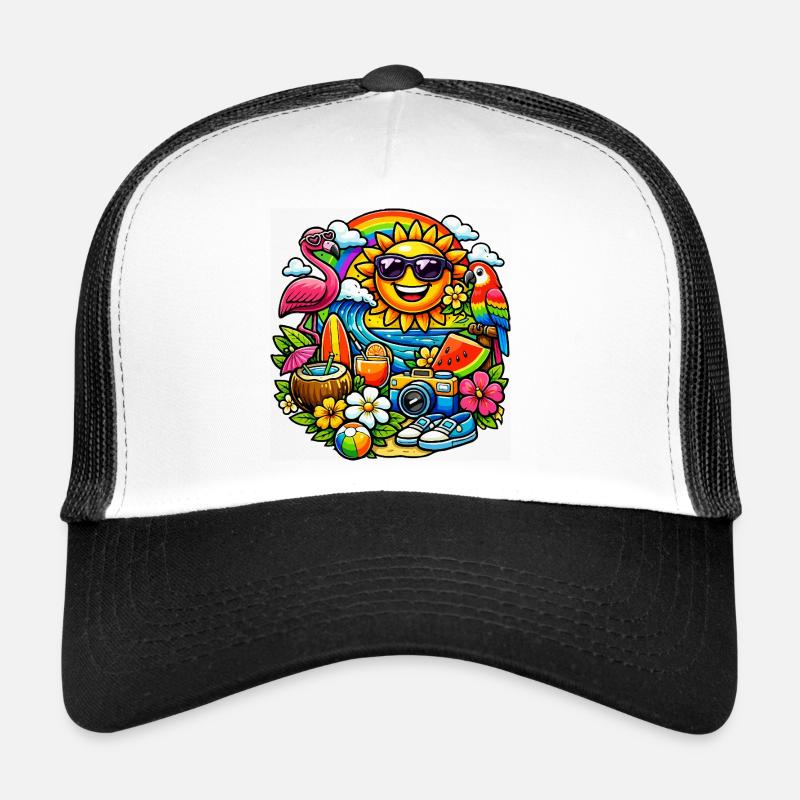 Conception d’été tropical baignée de soleil Casquette trucker 