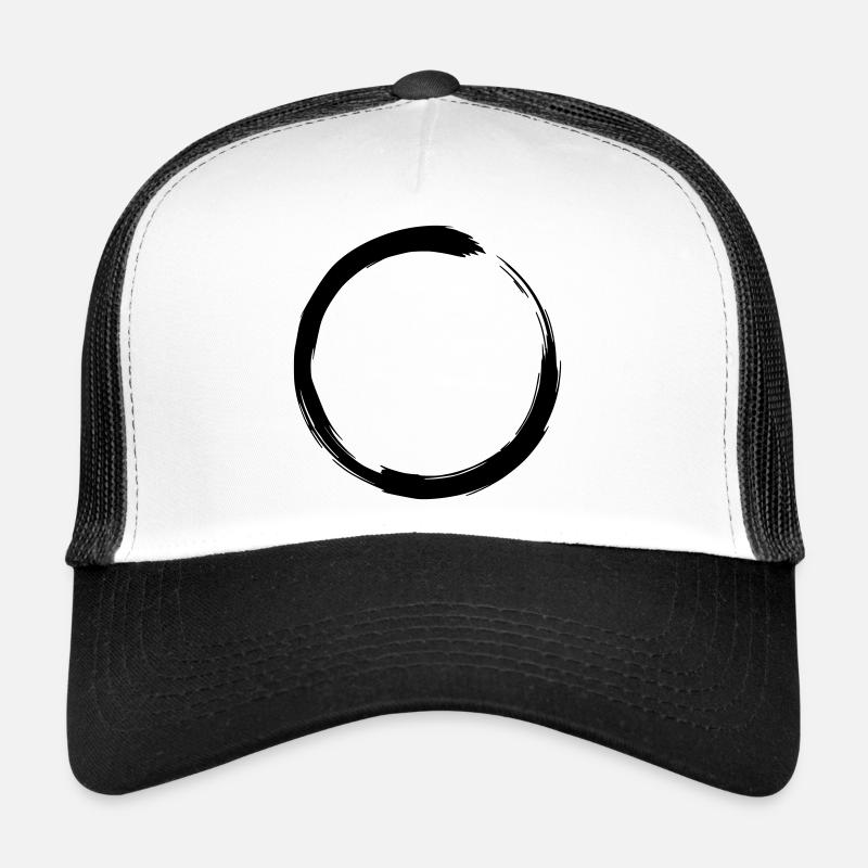 Enso Circle Zen Brushstroke Trucker Cap