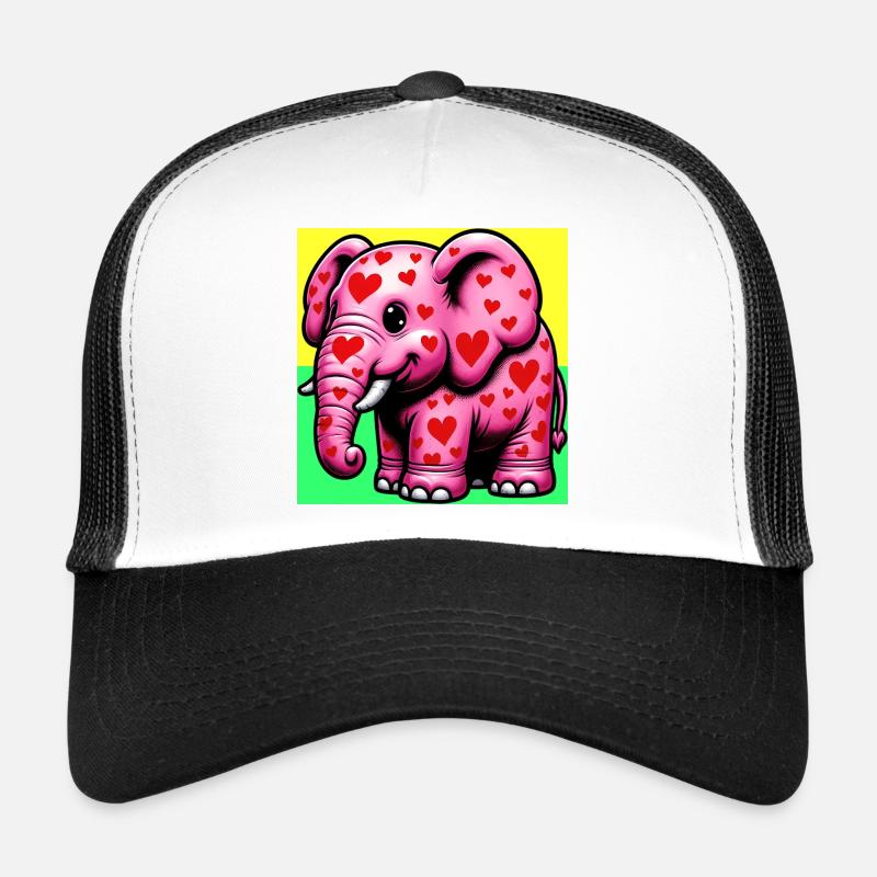 Elefant mit Herz und Herzen Trucker Cap
