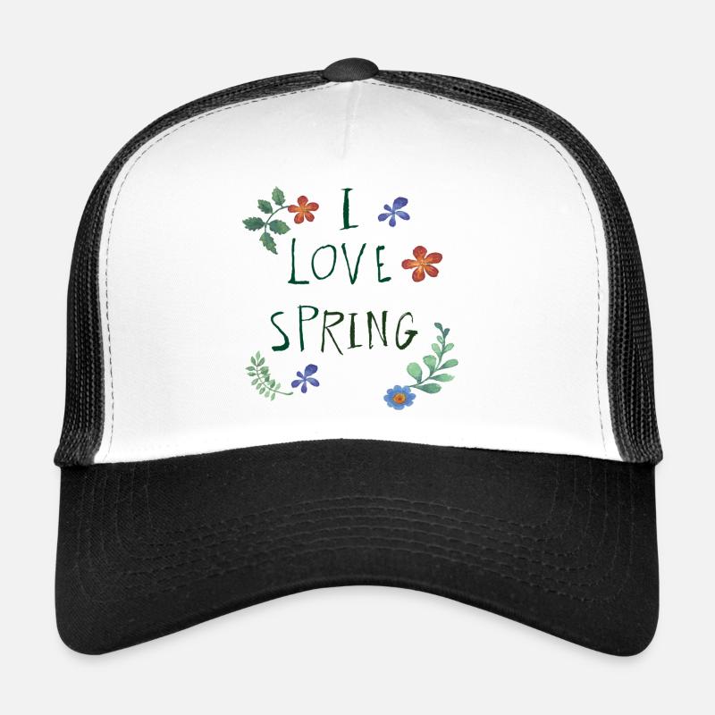 I Love Spring  - Trucker Cap - Weiß/Schwarz