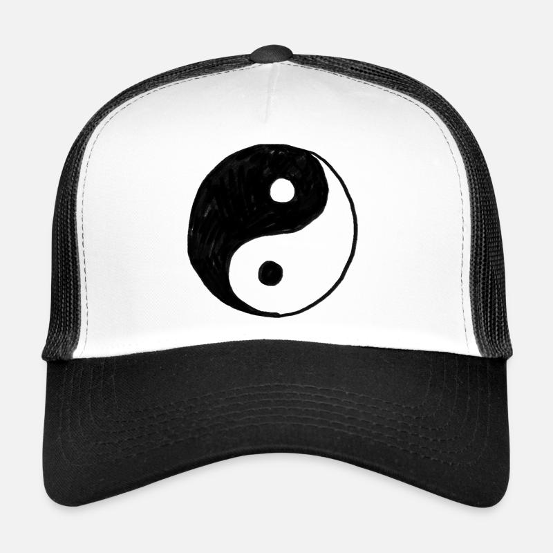Yin Yang Symbol - Hand drawn Illustration Trucker Cap