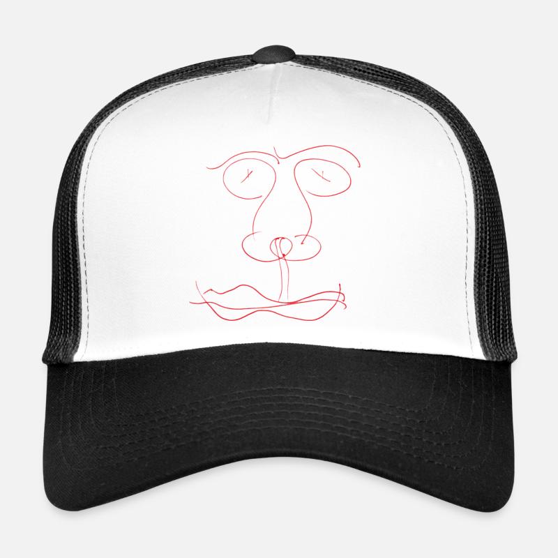 Ligne de face rouge abstraite Casquette trucker 