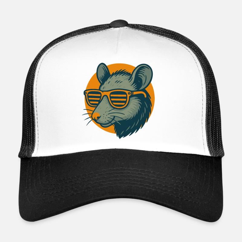 Rat with sunglasses retro style Trucker Cap