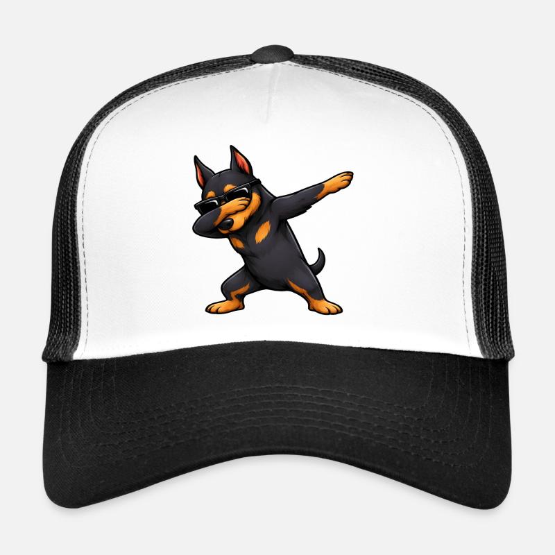 Doberman de taponage - Casquette trucker  - blanc/noir