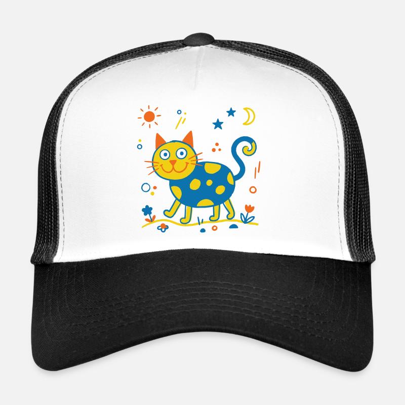 Chat coloré Casquette trucker 