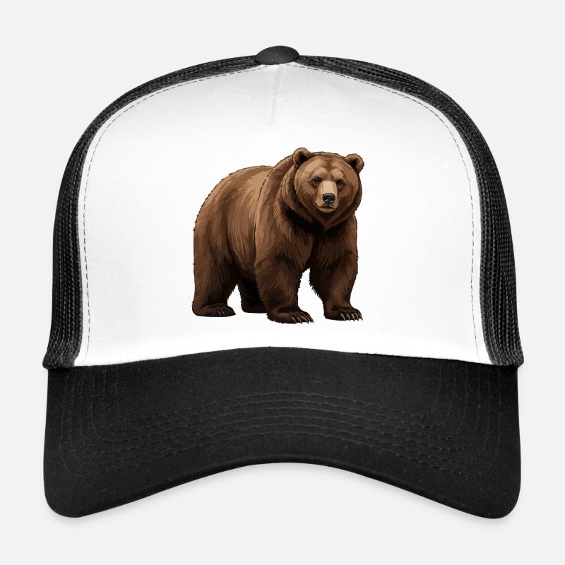 Graphique de l’ours brun dans le style naturel Casquette trucker 