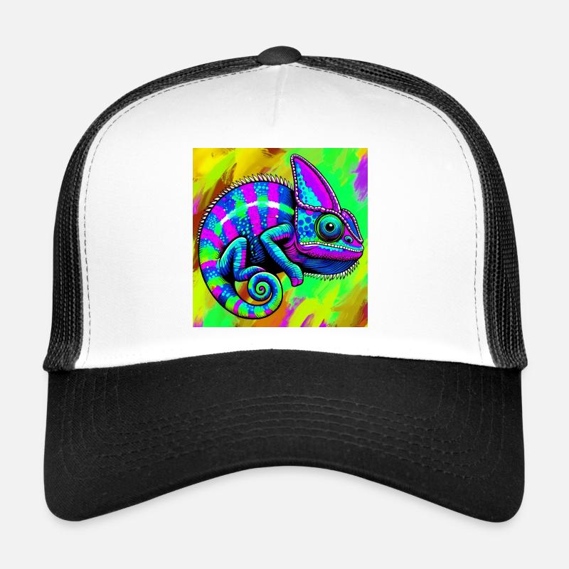 caméléon - Casquette trucker  - blanc/noir