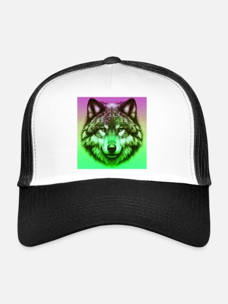 Wolf - Trucker Cap - white/black - Front
