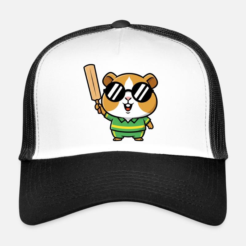 Cooler Hamster Mit Cricket Schlaeger Trucker Cap