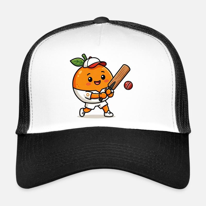 Funny orange playing cricket Trucker Cap