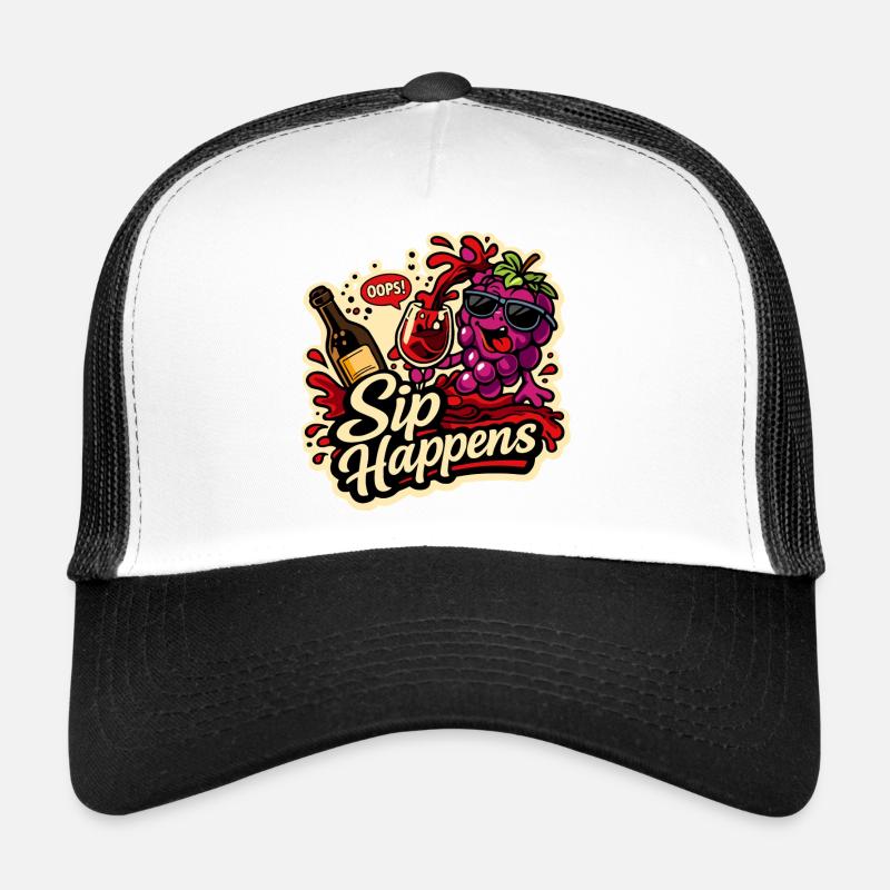 Sip Happens Trauben Comic Trucker Cap