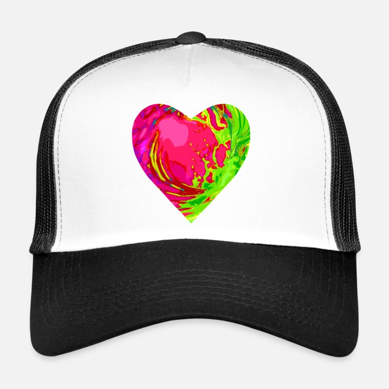 Motif de couleurs de cœur psychédélique Casquette trucker 
