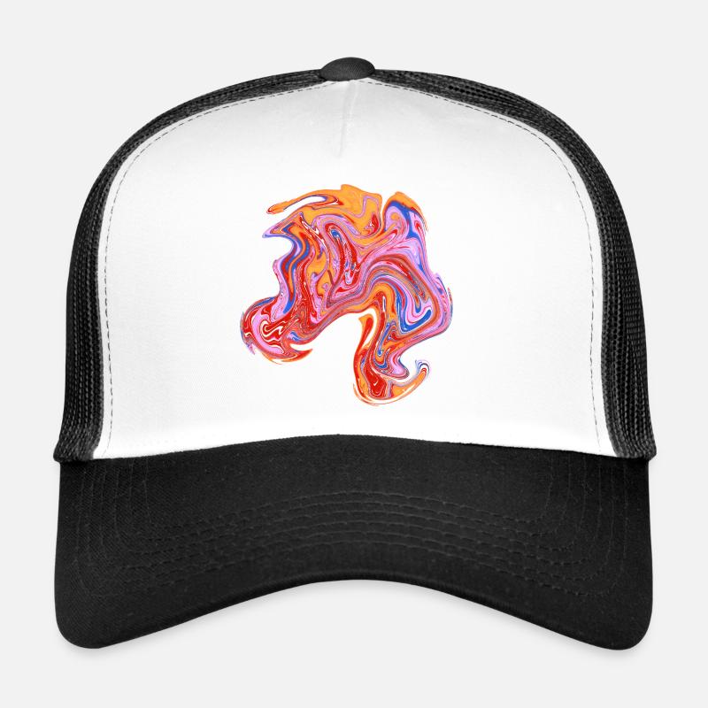 Color swirl neon pattern - Trucker Cap - white/black