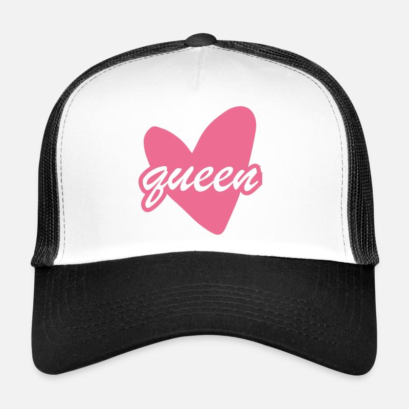 Queen Heart Script Herz Girl Trucker Cap
