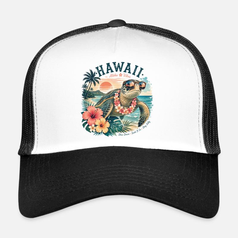 Hawaiian turtle with sunglasses Trucker Cap
