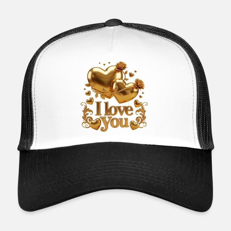"Liebe" Goldenes Herz – elegantes Design Trucker Cap