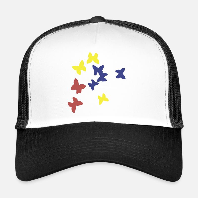 Schmetterlinge - Trucker Cap - Weiß/Schwarz