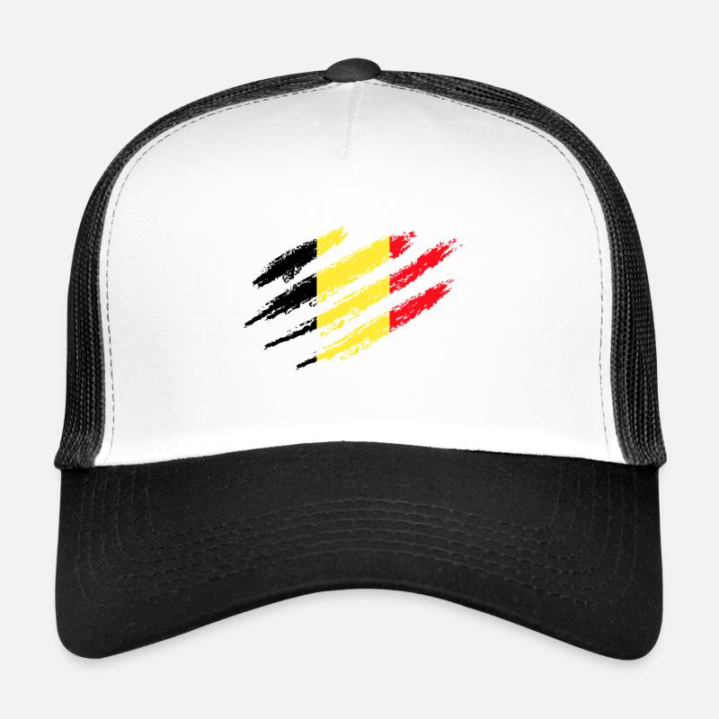 Drapeau de la Belgique griffes coupées marques de rayures Casquette trucker 