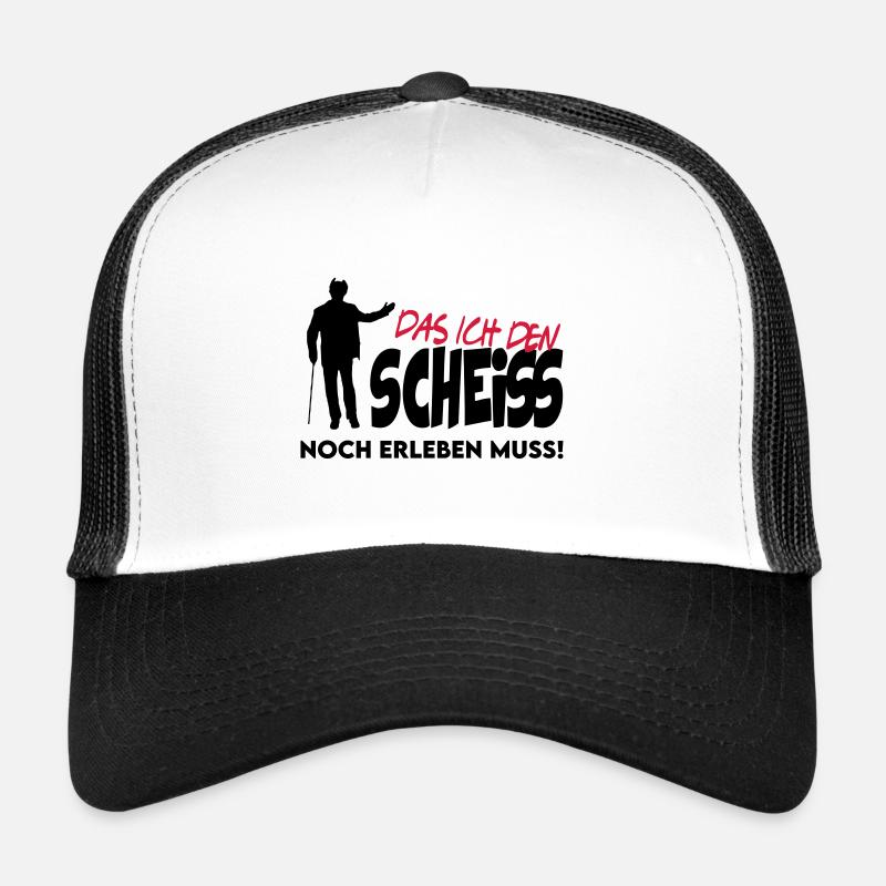 Rentner Alter Mann Scheisse erleben - Trucker Cap - Weiß/Schwarz
