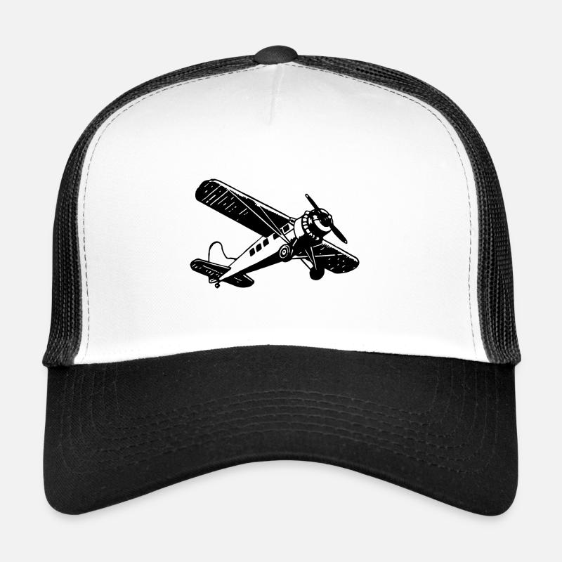 Flugzeug Pilot Flugplatz Flugsport - Trucker Cap - Weiß/Schwarz