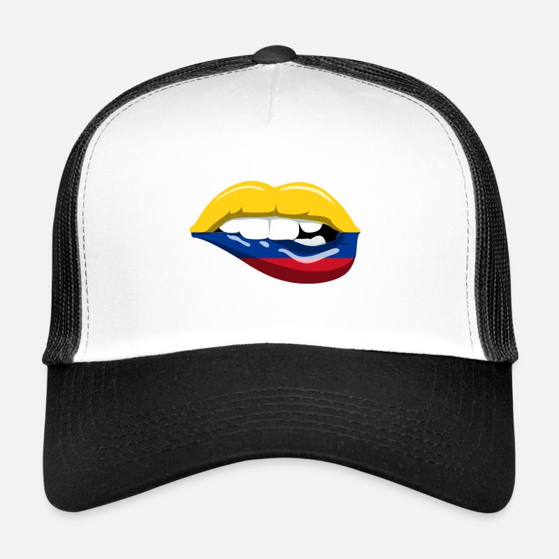 Colombie Drapeau Lèvres Bouche Amérique du Sud Baiser Casquette trucker 