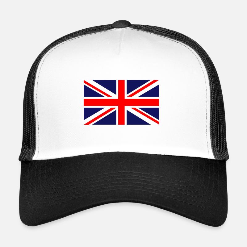 Drapeau Union Jack Angleterre Drapeau Grande-Bretagne GB - Casquette trucker  - blanc/noir