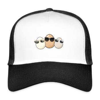 Eggs,Egg,Egg Family,Family,Sunglasses - Trucker Cap - white/black - Front