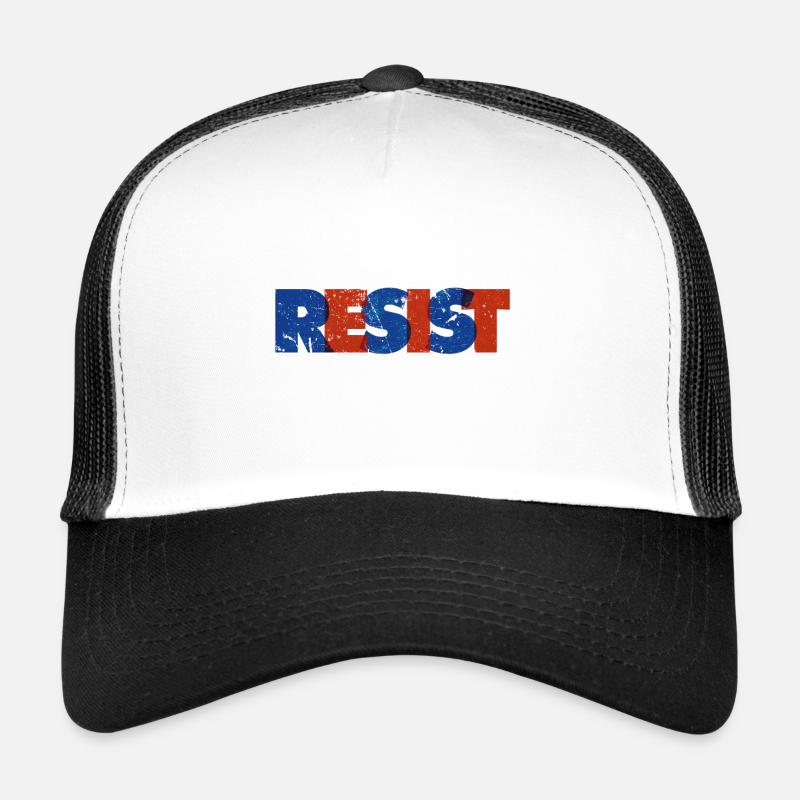 Resist Distressed - Trucker Cap - white/black