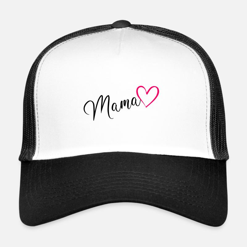 Mama Mutter Kalligrafie Herz Pink Trucker Cap