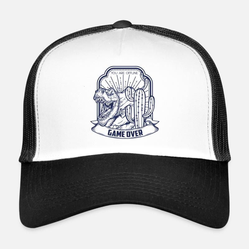 T Rex - Casquette trucker  - blanc/noir