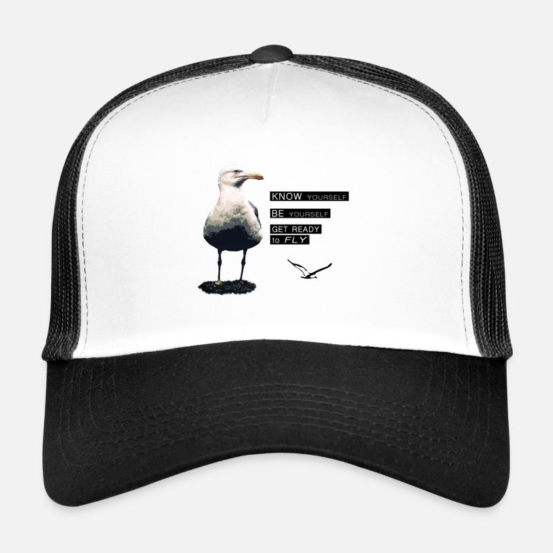 Die Lebensphilosophie der Möwe Trucker Cap