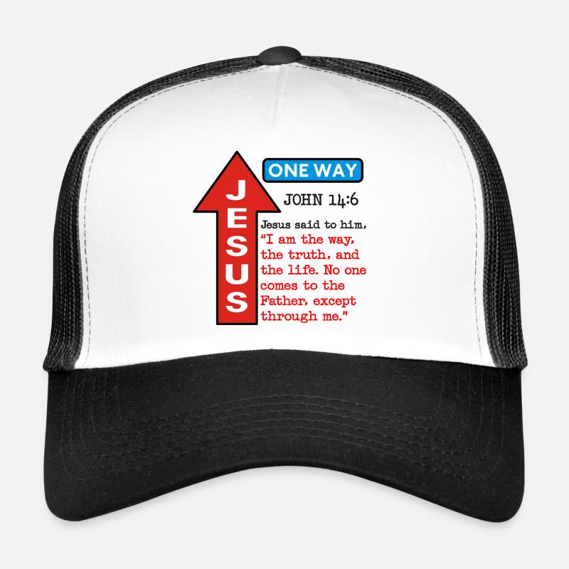 JÉSUS D'UNE MANIÈRE - Casquette trucker  - blanc/noir
