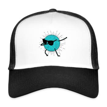 Funny knitting needle wool wool yarn crocheting - Trucker Cap - white/black - Front