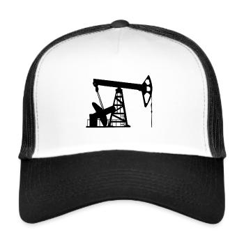 Here comes the oil for the cars - Trucker Cap - white/black - Front