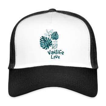 Vanlife Love jungle print - Trucker Cap - white/black - Front