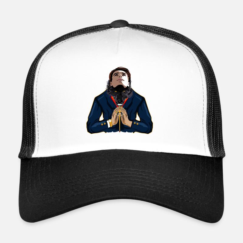 Ein Mann / Wolf mit zwei Gesichtern Design Trucker Cap