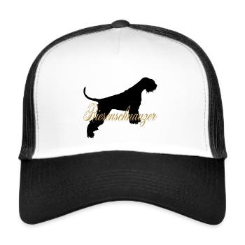 Riesenschnauzer Schwarz Gold - Trucker Cap - Weiß/Schwarz - Vorne