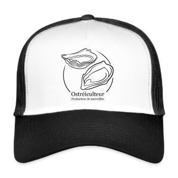 Ostréiculteur producteur de merveilles / huîtres - Casquette trucker  - blanc/noir - Devant