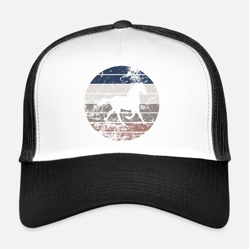Pferd - Trucker Cap - Weiß/Schwarz