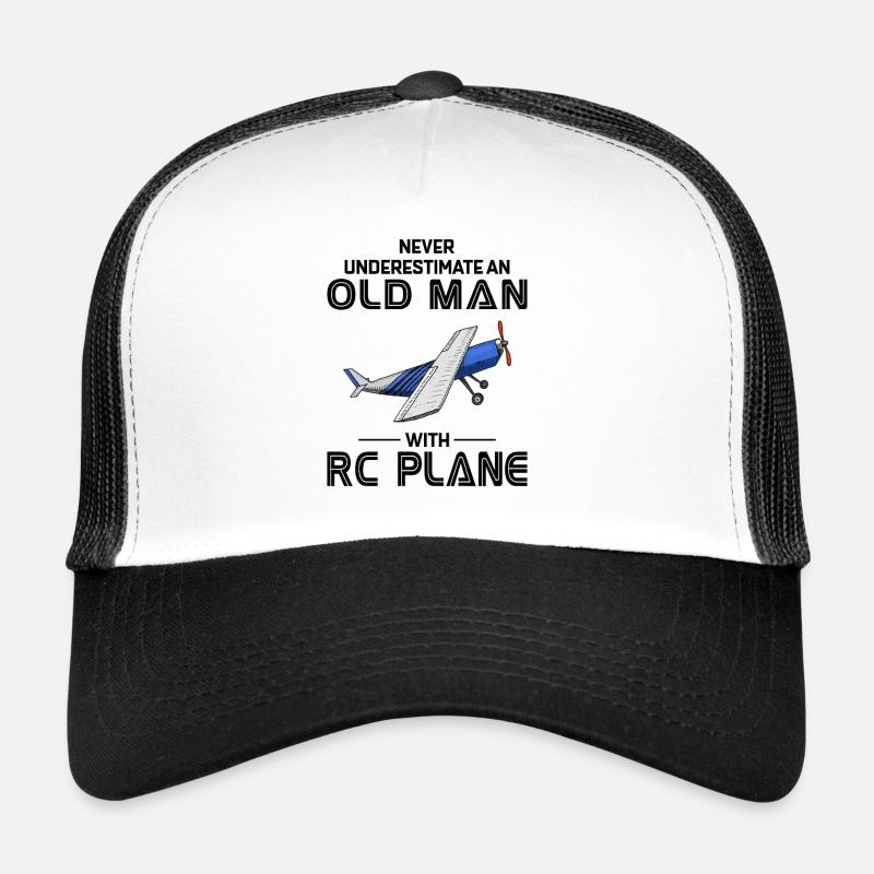 RC ModellFlugzeuge Flugzeug Opa Väter Tag Geschenk - Trucker Cap - Weiß/Schwarz