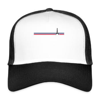 Paris - Eiffelturm - Trucker Cap - Weiß/Schwarz - Vorne
