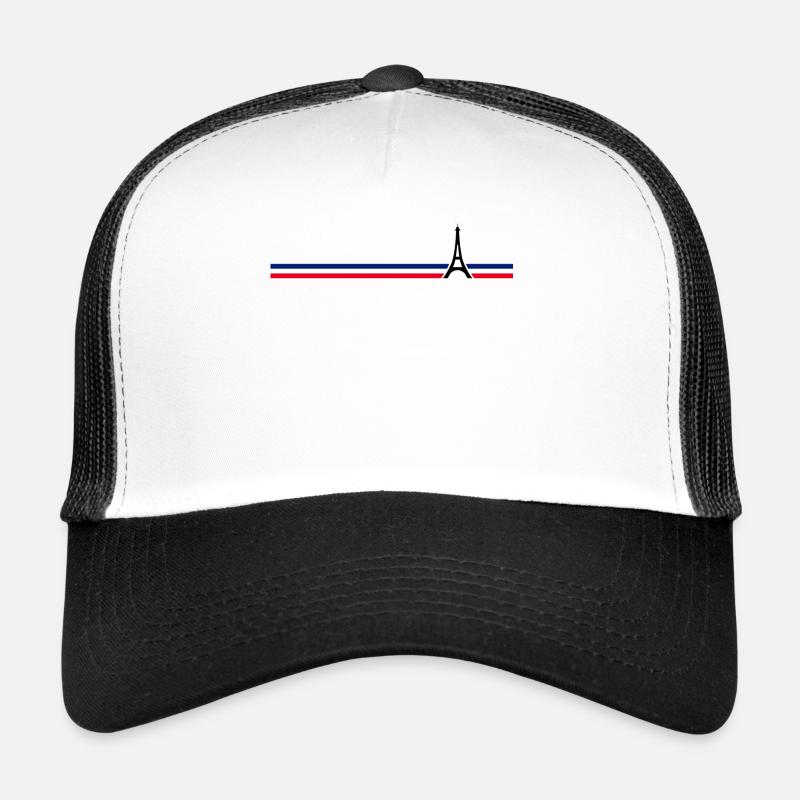 Paris - Eiffelturm - Trucker Cap - Weiß/Schwarz