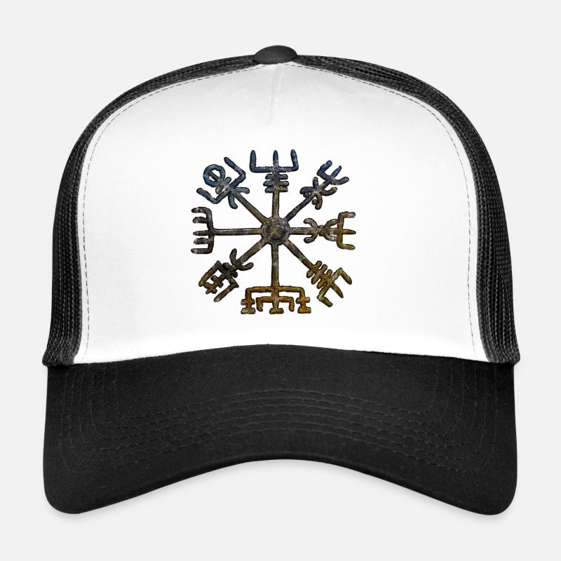 Vegvisir Wikinger Kompass Rune Nordisch Odin Thor - Trucker Cap - Weiß/Schwarz