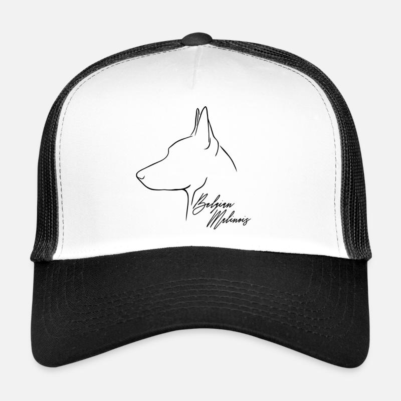 BELGIAN MALINOIS Profil Chiens Wilsigns - Casquette trucker  - blanc/noir