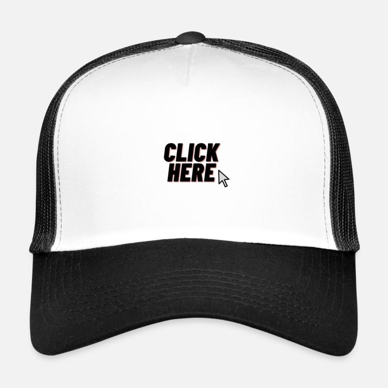Click Here - Trucker Cap - Weiß/Schwarz