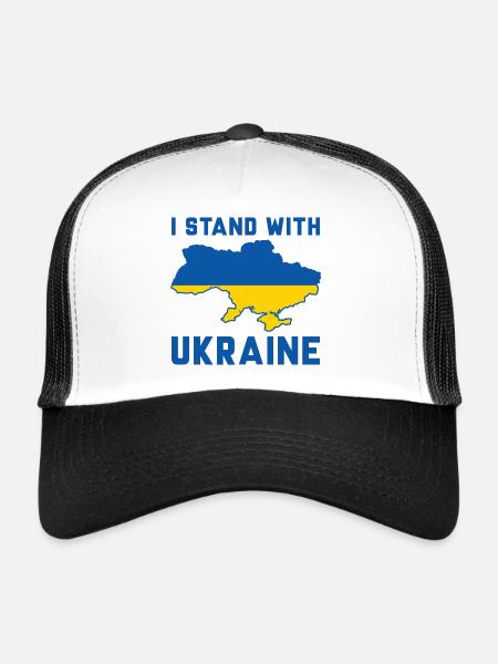 I Stand With Ukraine - Trucker Cap - white/black - Front