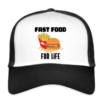 Fast food for life - Trucker Cap - white/black - Front